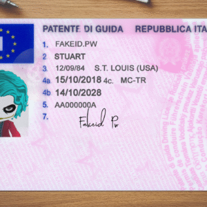 Patente di guida italiana falsa